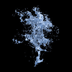 Splash fluid. 3d illustration, 3d rendering.