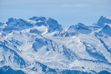 Fototapeta na wymiar Panoramic view alps from Rigi Kulm (Summit of Mount Rigi, Queen of the Mountains) Switzerland