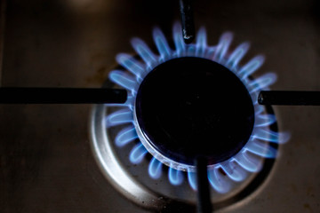 gas burner on the gas stove