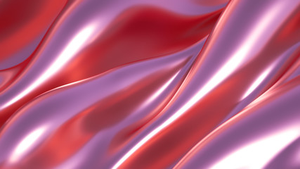 Luxury background with metal drapery fabric. 3d illustration, 3d rendering.