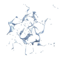 Splash fluid. 3d illustration, 3d rendering.