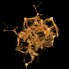 Splash fluid. 3d illustration, 3d rendering.