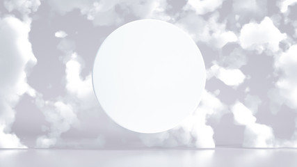 Minimalism background with smoke and clouds. 3d illustration, 3d rendering.