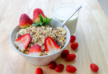 Muesli and Strawberries