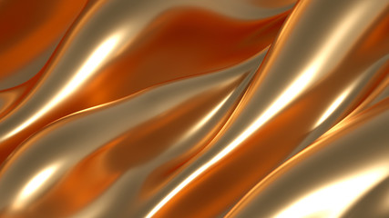 Luxury background with metal drapery fabric. 3d illustration, 3d rendering.