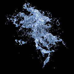 Splash fluid. 3d illustration, 3d rendering.