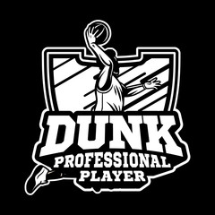 basketball championship 2020 modern and professional badge or logo for your team black and white