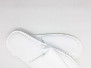 Blank Clean Empty Holiday Hotel Corporate Appliances and Home Sandals Rubber Flip Flop for Design Model Mock-up in White Isolated Background