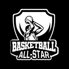 Fototapeta na wymiar king of basketball modern professional logo badge or sign identity