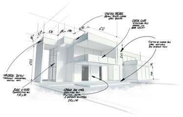Naklejka premium Projekt nowoczesnej architektury high-end