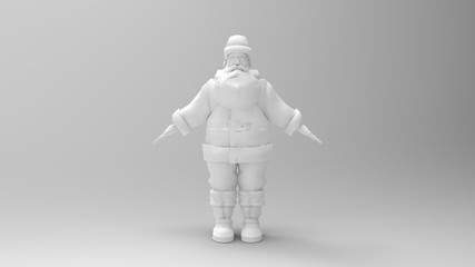 3d rendering of a cartoon santa claus isolated in white background