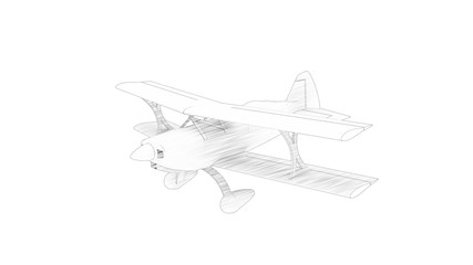 Fototapeta na wymiar 3d rendering of a bi plane isolated in white background