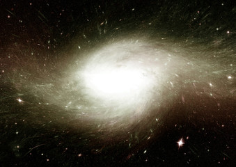 Stars, dust and gas nebula in a far galaxy