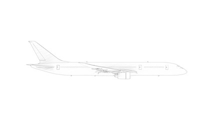 3d rendering of a jumbo jet commericial airplane isolated in white