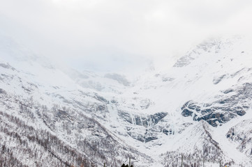 Bernina, Alp Grüm, Gletscher, Palü Gletscher, Piz Palü, Piz Varuna, Piz Canton, Alpen, Graubünden, Wanderweg, Berninapass, Val Poschiavo, Winter, Schweiz