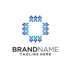 DNA logo vector template modern art simple