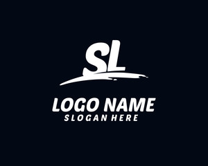 SL Initial with splash logo vector