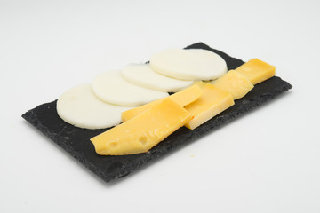 Cheese buffala and parmigiano slate plate