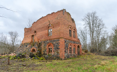 ruins of old brick building