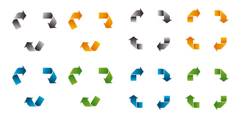 3 steps / 4 steps template illustration set / blank, design space ( recycle,ecology etc.)