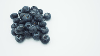 Group of blueberry isolated on white background.