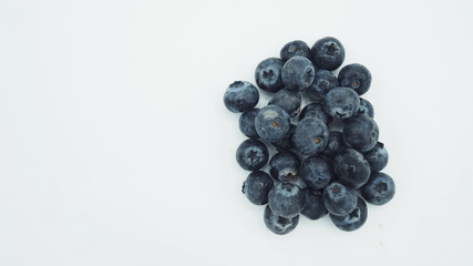 Group of blueberry isolated on white background.