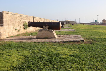 Fototapeta na wymiar Artillery in the city of Acre, Palestine