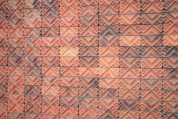 Closeup of brick wall of brown color