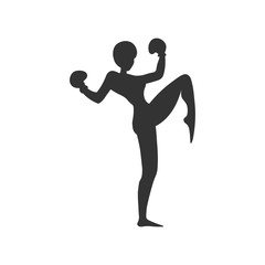 Attacking gesture. Active position. Vector icon on a white background.