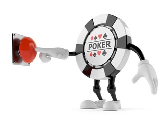 Gambling chip character pushing button