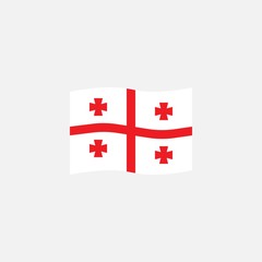 Georgia flag colors flat icon, vector sign, Waving flag of Georgia colorful pictogram isolated on white. Symbol, logo illustration. Flat style design