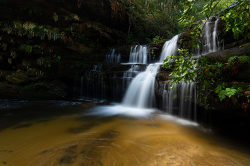 Lush waterfall in Bluie Mountains