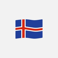 Obraz premium Iceland flag colors flat icon, vector sign, Waving flag of Iceland colorful pictogram isolated on white. Symbol, logo illustration. Flat style design