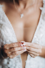 Pretty bride wedding preparation