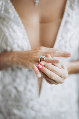 Pretty bride wedding preparation