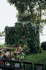 Amazing wedding ceremony place with flowers decoration