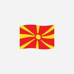 Macedonia flag colors flat icon, vector sign, waving flag of Macedonia colorful pictogram isolated on white. Symbol, logo illustration. Flat style design