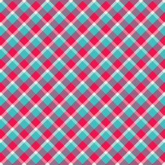 Tartan red and cyan pattern.