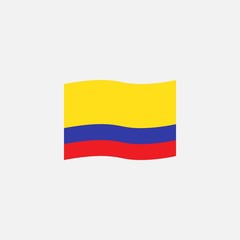 Colombia flag colors flat icon, vector sign, waving flag of Colombia colorful pictogram isolated on white. Symbol, logo illustration. Flat style design