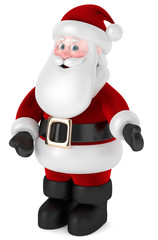 3d render of Santa Claus over white