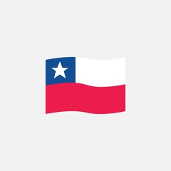 Chile flag colors flat icon, vector sign, waving flag of Chile colorful pictogram isolated on white. Symbol, logo illustration. Flat style design