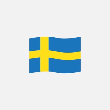 Sweden flag colors flat icon, vector sign, waving flag of Sweden colorful pictogram isolated on white. Symbol, logo illustration. Flat style design