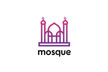 Modern simplistic mosque illustration logo design vector graphic