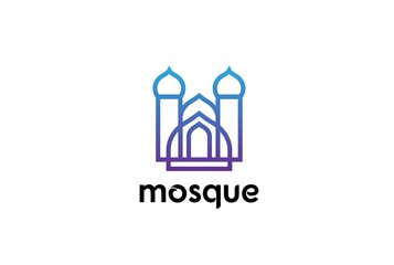Modern simplistic mosque illustration logo design vector graphic