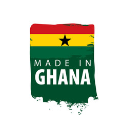 Fototapeta premium Ghana flag, vector illustration on a white background
