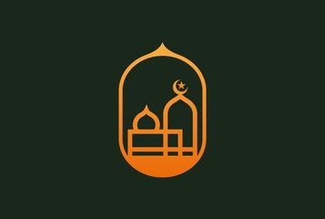 Modern simplistic mosque illustration logo design vector graphic