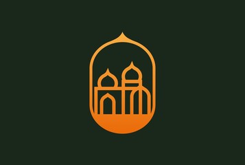 Modern simplistic mosque illustration logo design vector graphic