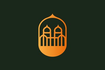 Modern simplistic mosque illustration logo design vector graphic