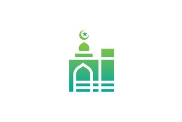 Modern simplistic mosque illustration logo design vector graphic