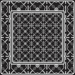 Design Of A Scarf With A Geometric Pattern . Vector illustration. Black and white color. For fashion print, modern design, scrapbooking, background.